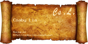 Csaby Lia névjegykártya